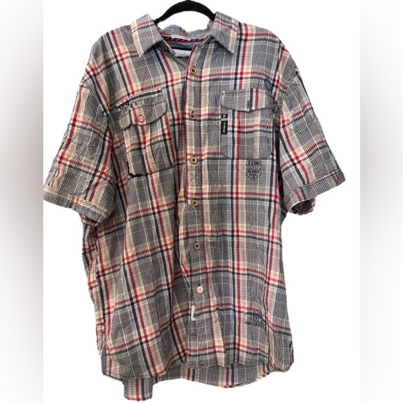Parish Nation Men’s Buttoned Down Patchwork Cotton Shirt Size 3XL - Picture 1 of 14